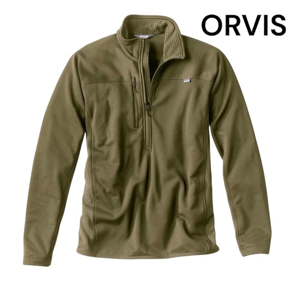 Orvis Other - Men’s PRO Fleece Half-Zip Pullover Army Green Sz Large